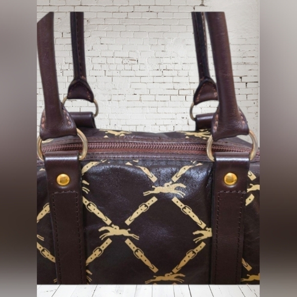 Longchamp Leather Boston Bag Brown - Picture 12 of 17